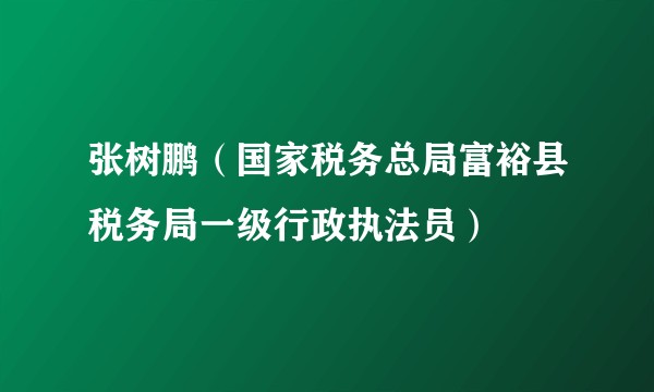 张树鹏（国家税务总局富裕县税务局一级行政执法员）
