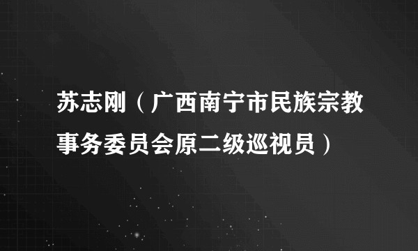 苏志刚（广西南宁市民族宗教事务委员会原二级巡视员）