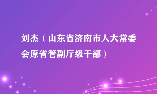 刘杰（山东省济南市人大常委会原省管副厅级干部）