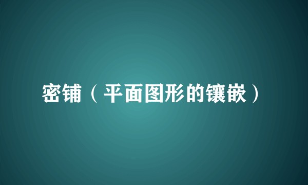 密铺（平面图形的镶嵌）