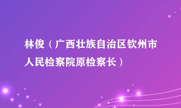 林俊（广西壮族自治区钦州市人民检察院原检察长）