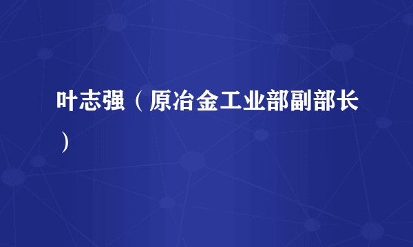 叶志强（原冶金工业部副部长）