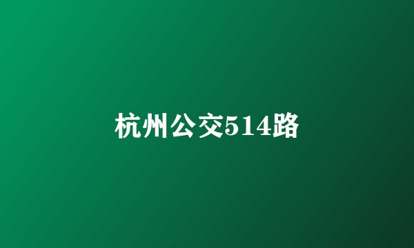 杭州公交514路