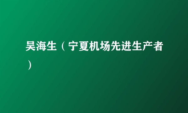 吴海生（宁夏机场先进生产者）