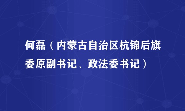 何磊(内蒙古自治区杭锦后旗委原副书记、政法委书记)