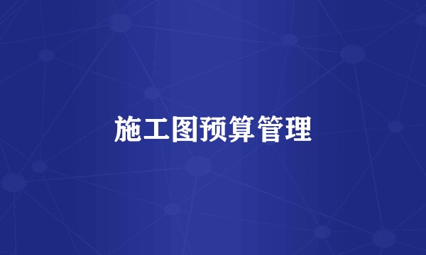 施工图预算管理