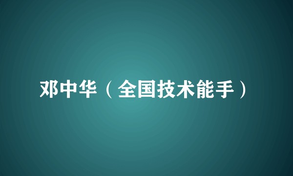 邓中华（全国技术能手）