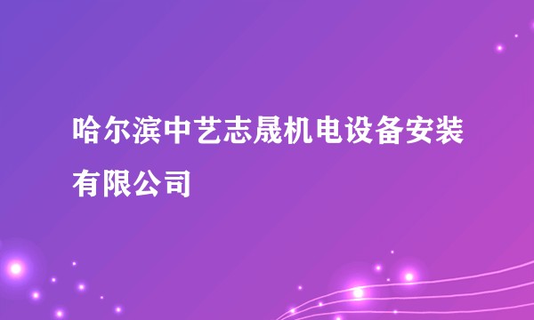 哈尔滨中艺志晟机电设备安装有限公司
