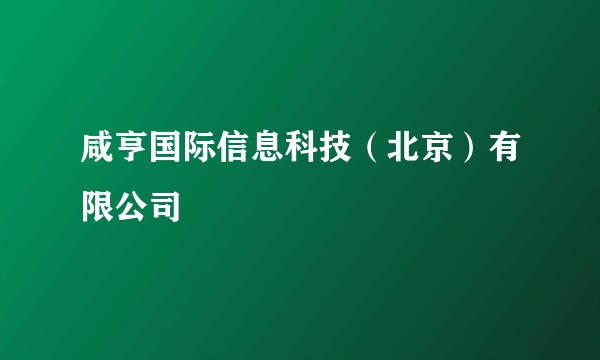 咸亨国际信息科技（北京）有限公司