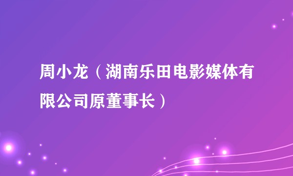 周小龙（湖南乐田电影媒体有限公司原董事长）