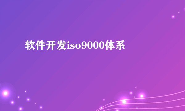 软件开发iso9000体系