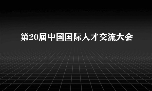 第20届中国国际人才交流大会