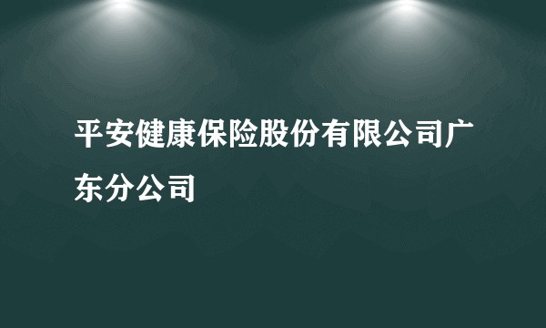 平安健康保险股份有限公司广东分公司