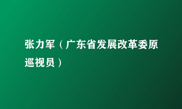 张力军（广东省发展改革委原巡视员）