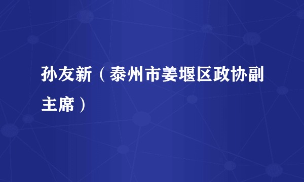 孙友新（泰州市姜堰区政协副主席）
