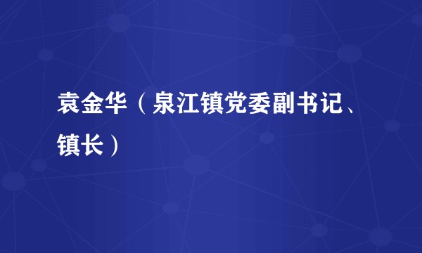 袁金华（泉江镇党委副书记、镇长）