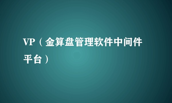 VP（金算盘管理软件中间件平台）