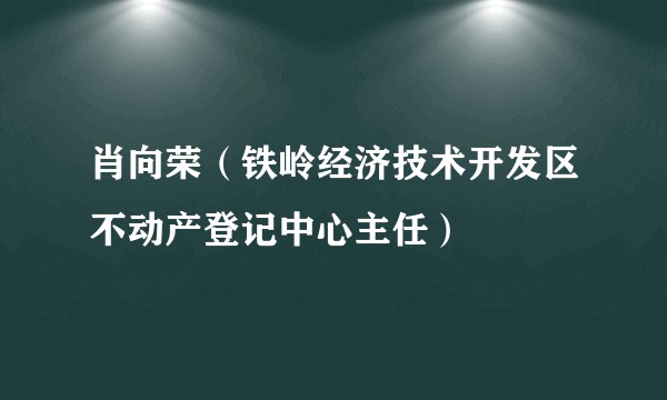 肖向荣（铁岭经济技术开发区不动产登记中心主任）