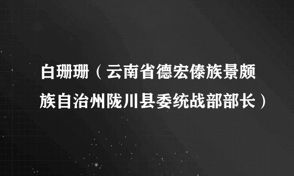白珊珊（云南省德宏傣族景颇族自治州陇川县委统战部部长）