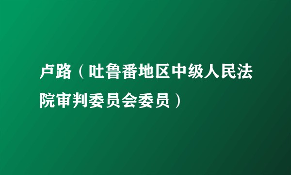 卢路(吐鲁番地区中级人民法院审判委员会委员)