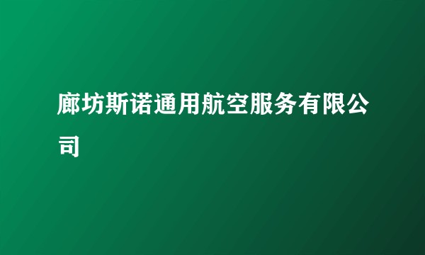 廊坊斯诺通用航空服务有限公司