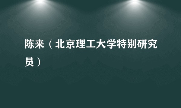 陈来（北京理工大学特别研究员）