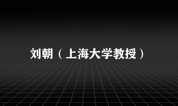 刘朝（上海大学教授）