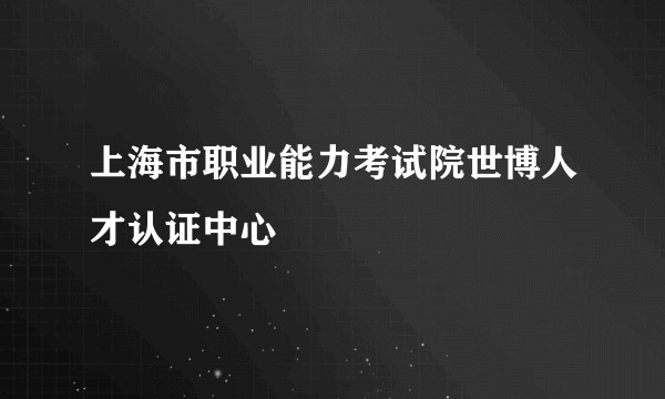 上海市职业能力考试院世博人才认证中心