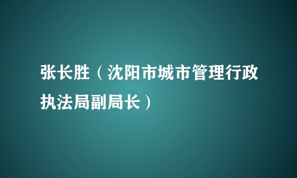 张长胜（沈阳市城市管理行政执法局副局长）