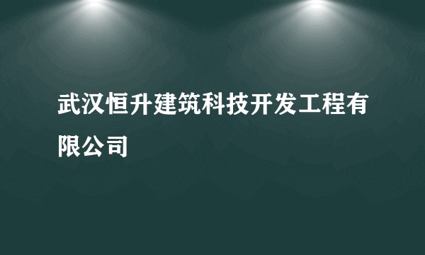 武汉恒升建筑科技开发工程有限公司