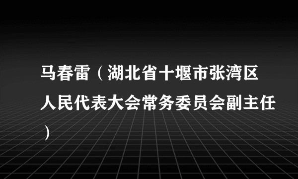 马春雷（湖北省十堰市张湾区人民代表大会常务委员会副主任）