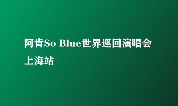 阿肯So Blue世界巡回演唱会上海站