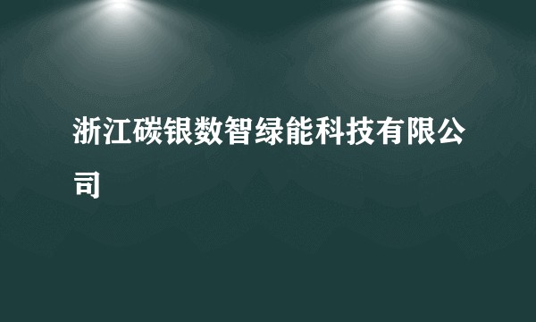 浙江碳银数智绿能科技有限公司