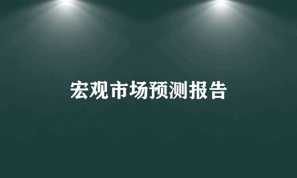 宏观市场预测报告