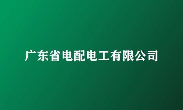 广东省电配电工有限公司