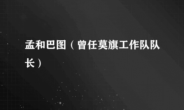 孟和巴图（曾任莫旗工作队队长）