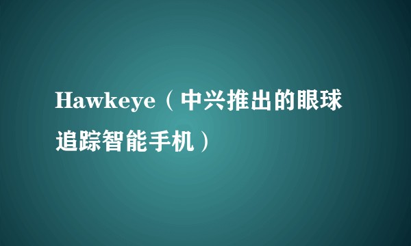 Hawkeye（中兴推出的眼球追踪智能手机）