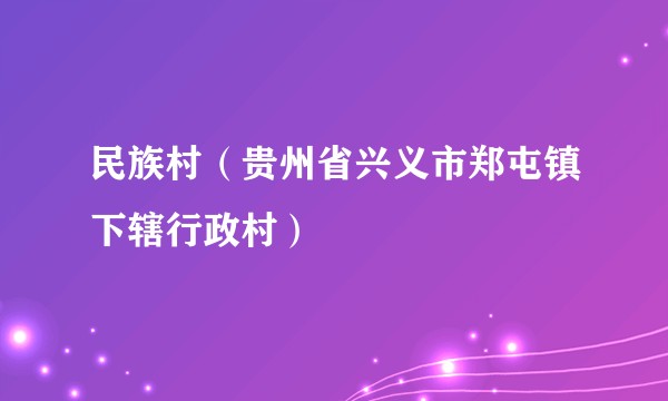 民族村（贵州省兴义市郑屯镇下辖行政村）