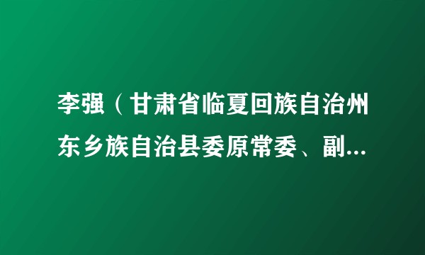 李强(甘肃省临夏回族自治州东乡族自治县委原常委、副县长(挂职))