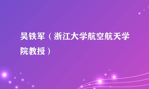 吴铁军(浙江大学航空航天学院教授)