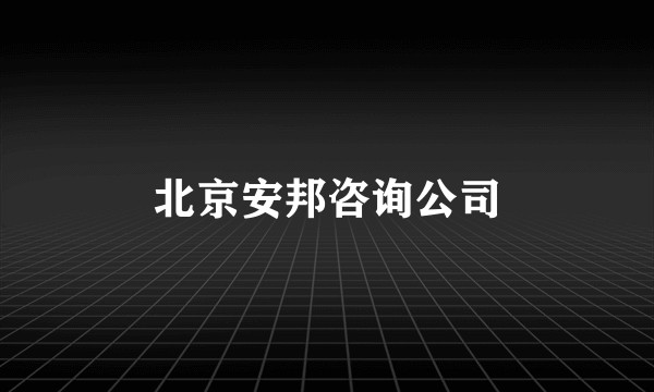 北京安邦咨询公司