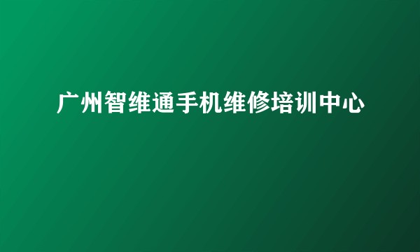 广州智维通手机维修培训中心