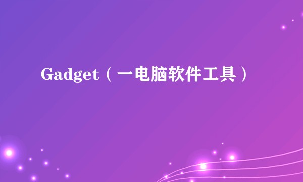 Gadget（一电脑软件工具）