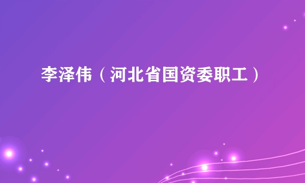 李泽伟（河北省国资委职工）
