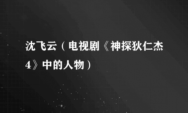 沈飞云（电视剧《神探狄仁杰4》中的人物）