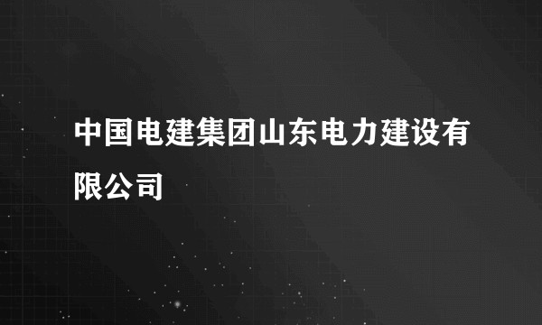中国电建集团山东电力建设有限公司