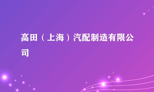 高田（上海）汽配制造有限公司