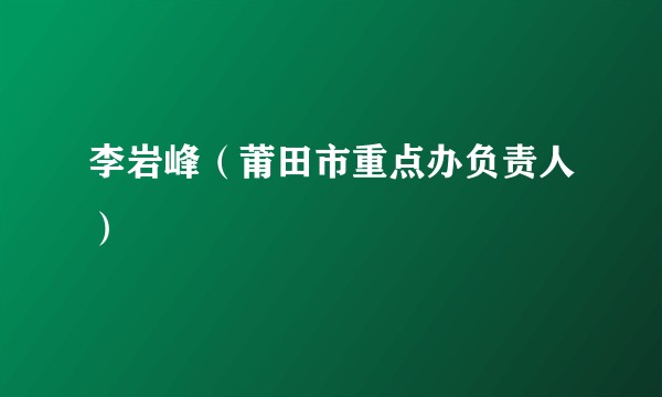李岩峰（莆田市重点办负责人）