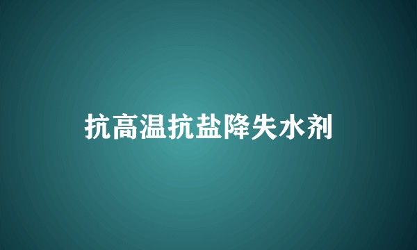 抗高温抗盐降失水剂
