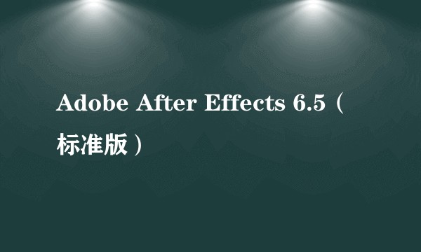 Adobe After Effects 6.5（标准版）